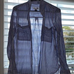 stripped blue button up